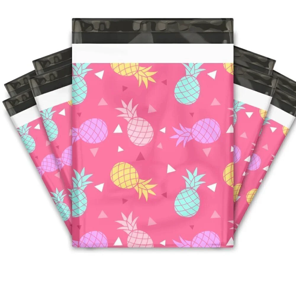 Pineapple Poly Mailers 10x13 Lot of 20 Pink Shipping Envelopes Self Seal